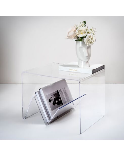 Table basse Zigozago transparente - 50x40x40 cm