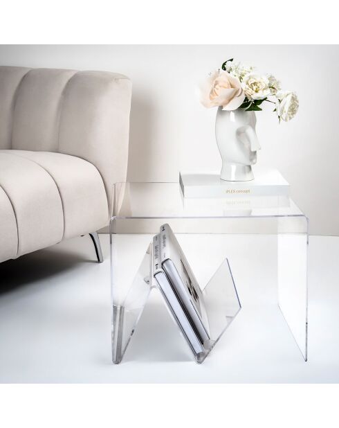 Table basse Zigozago transparente - 50x40x40 cm