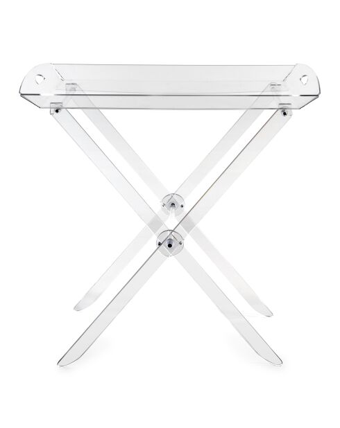 Table pliable avec plateau transparent - 71x47x73 cm