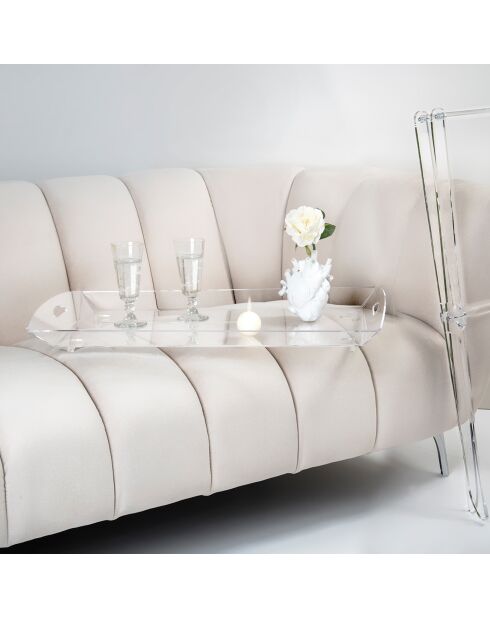 Table pliable avec plateau transparent - 71x47x73 cm