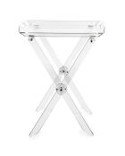 Table pliable avec plateau transparent - 47x36x61 cm