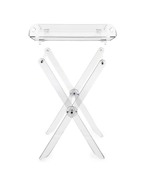 Table pliable avec plateau transparent - 47x36x61 cm