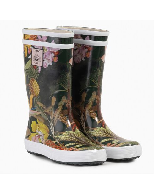 Bottes de pluie High Cut Lolly Pop Kid imprimées noires