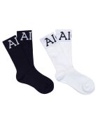 2 Paires de chaussettes Klavew noir/blanc