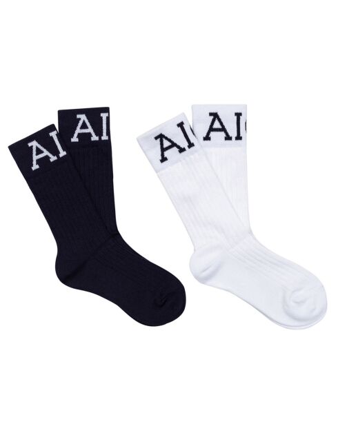 2 Paires de chaussettes Klavew noir/blanc