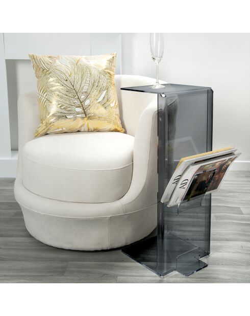 Table basse Ambrogio  fumé - 40x28x70 cm