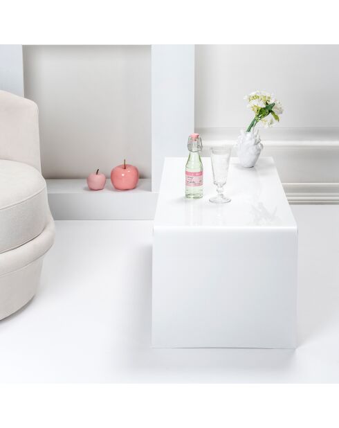 Weißer Couchtisch Milvio - 81x40x36 cm