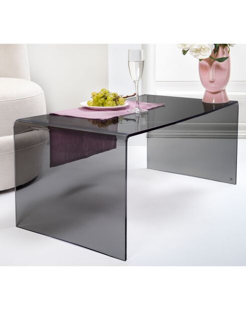 Tavolino Milvio nero trasparente - 81x40x36 cm