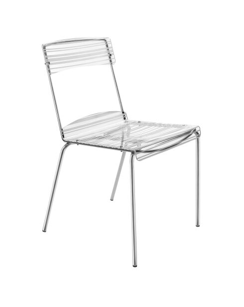 2 Chaises code-barres Numana transparentes - 48x51x83  cm