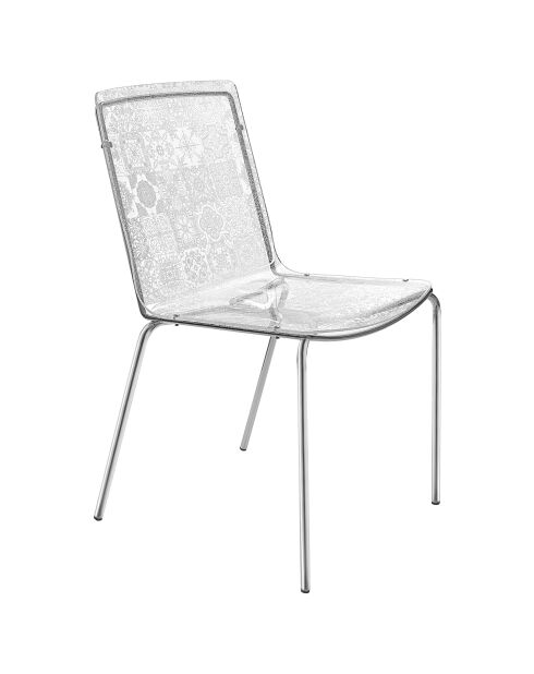 2 Chaises en majolique Milano transparentes - 48x51x83 cm