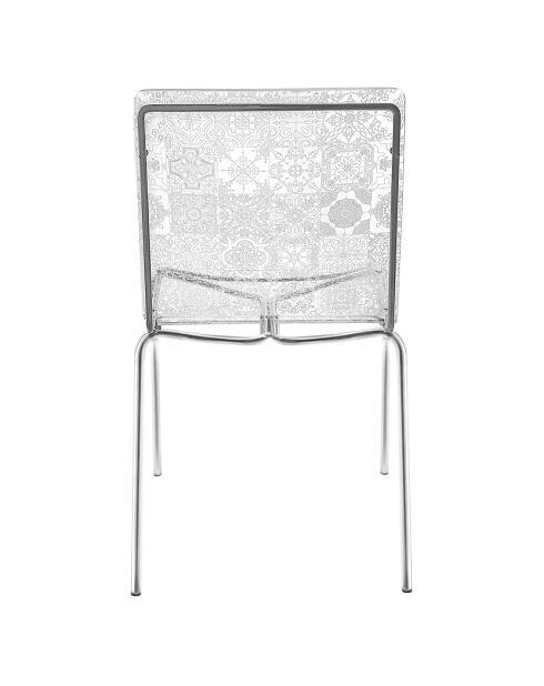 2 Chaises en majolique Milano transparentes - 48x51x83 cm