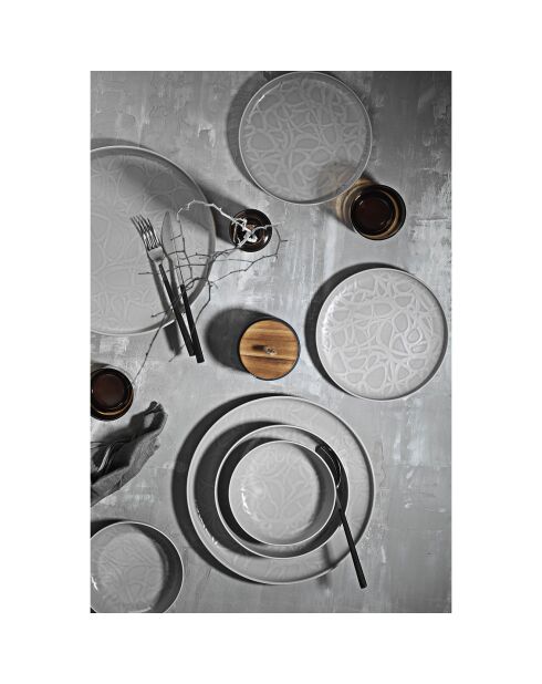 Service de table en Porcelaine gris - 24 pièces