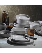 Service de table en Porcelaine gris - 24 pièces