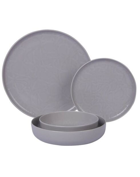 Service de table en Porcelaine gris - 24 pièces