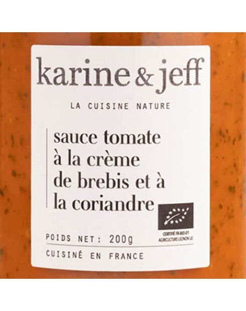 3 Bocaux de Sauce tomate à la Crème de Brebis et Coriandre 3x200 gr