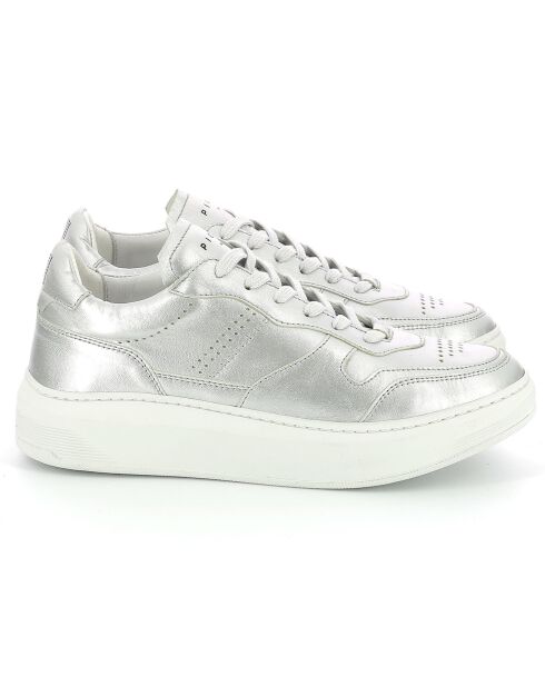 Sneakers en Cuir Oda argenté/blanc