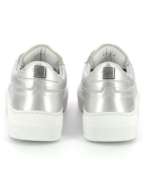 Sneakers en Cuir Oda argenté/blanc