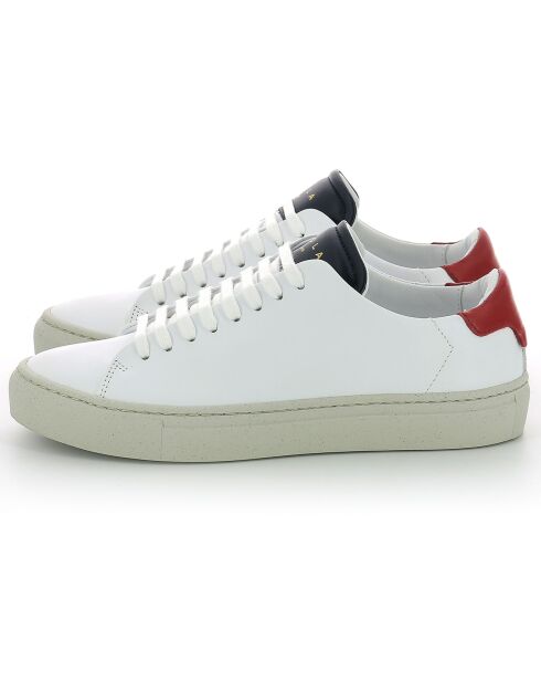 Sneakers en Cuir Oya blanc/bleu marine/rouge