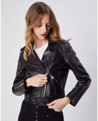 Perfecto Lammfell mit schwarzem Anis-Strass