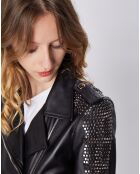 Perfecto Lammfell mit schwarzem Anis-Strass