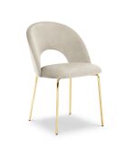 Chaise en Velours Lotus beige - 51x60x82 cm