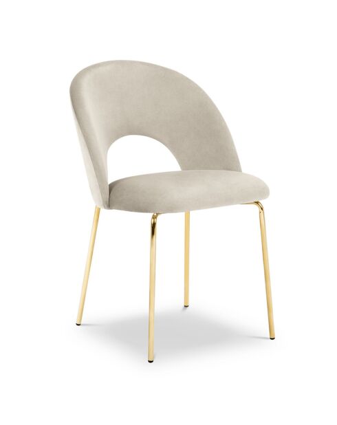 Chaise en Velours Lotus beige - 51x60x82 cm