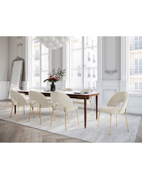 Chaise en Velours Lotus beige - 51x60x82 cm
