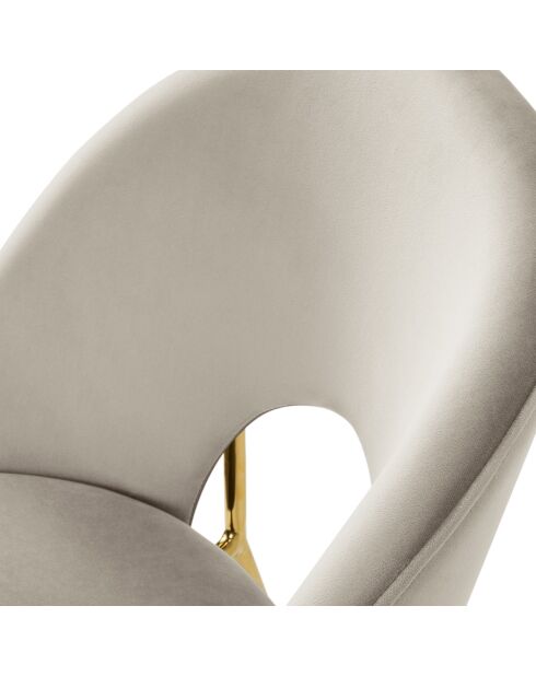 Chaise en Velours Lotus beige - 51x60x82 cm