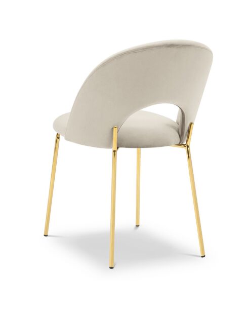 Chaise en Velours Lotus beige - 51x60x82 cm