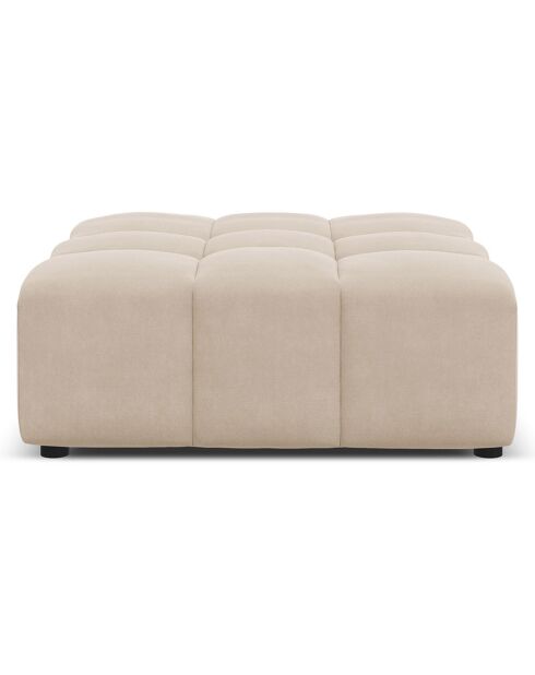 Pouf Velours Luc beige - 80x102x40 cm
