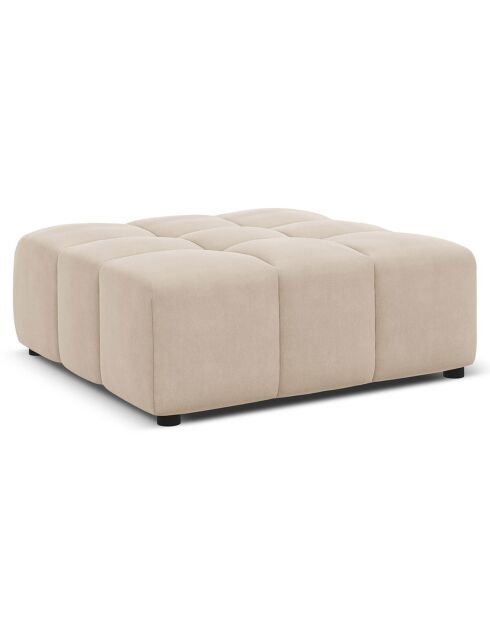 Pouf Velours Luc beige - 80x102x40 cm