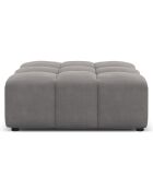 Pouf Velours Luc gris clair - 80x102x40 cm