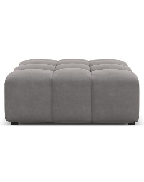 Pouf Velours Luc gris clair - 80x102x40 cm