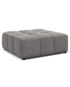 Pouf Velours Luc gris clair - 80x102x40 cm
