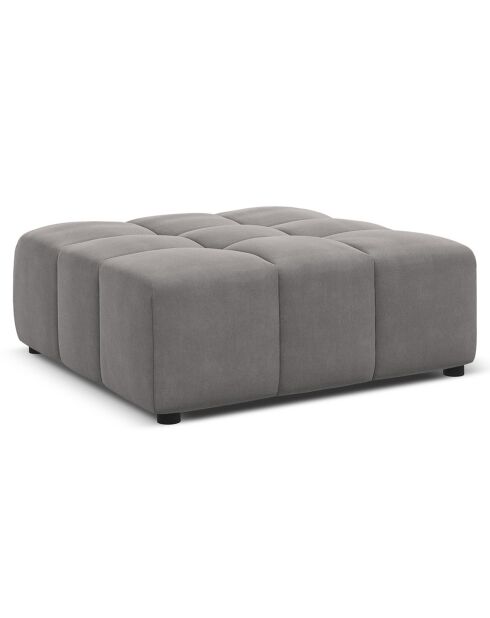 Pouf Velours Luc gris clair - 80x102x40 cm