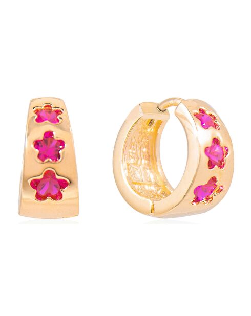 Estol goud/roze oorbellen