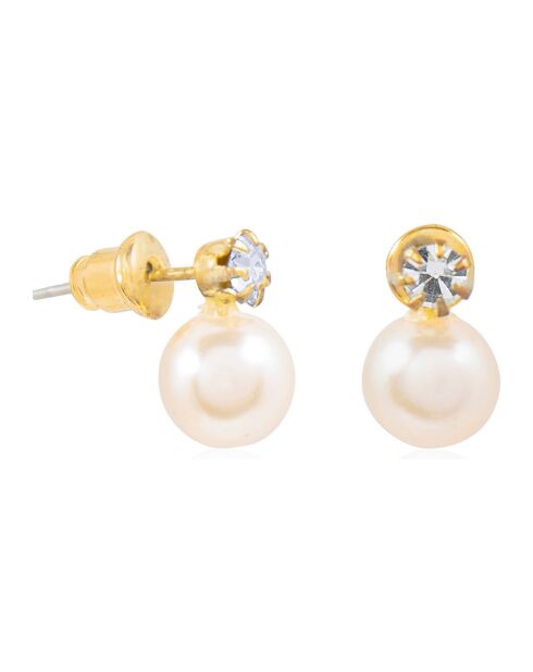 Arlane goud/witte oorbellen