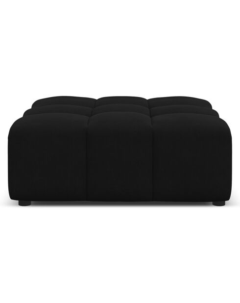 Pouf Velours Luc noir - 80x102x40 cm