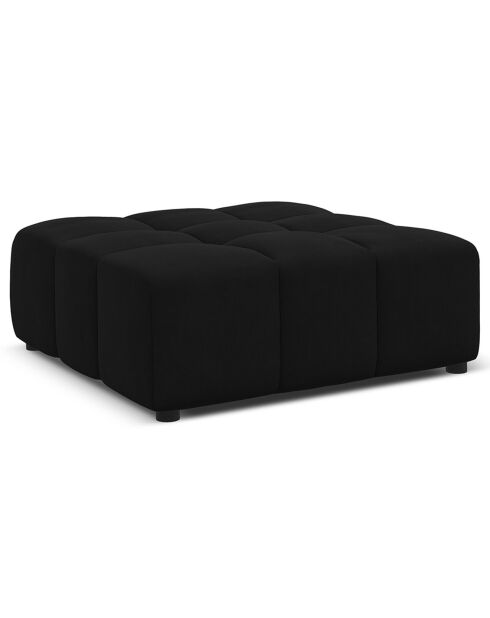 Pouf Velours Luc noir - 80x102x40 cm