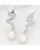 Ohrringe Torline Silber/Weiß