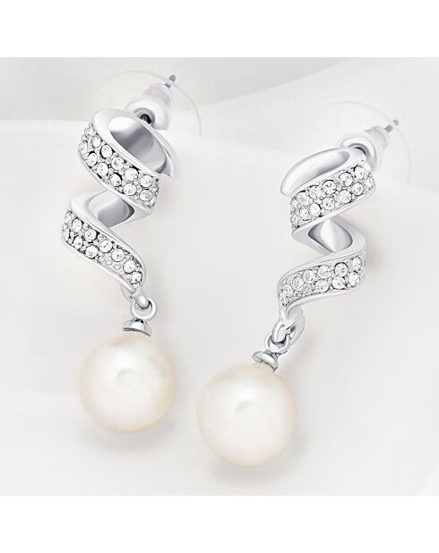 Ohrringe Torline Silber/Weiß