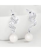 Ohrringe Torline Silber/Weiß