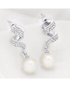 Ohrringe Torline Silber/Weiß