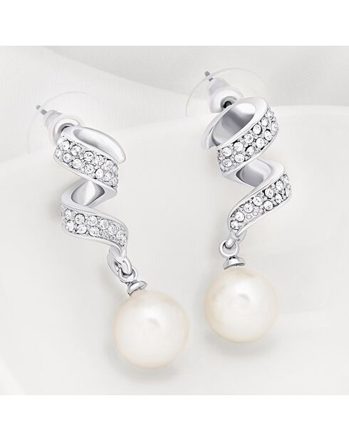 Ohrringe Torline Silber/Weiß