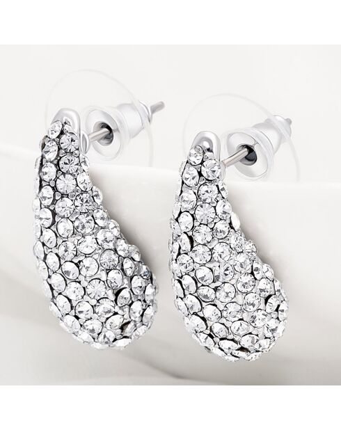 Dropsie silber/weiße Ohrringe