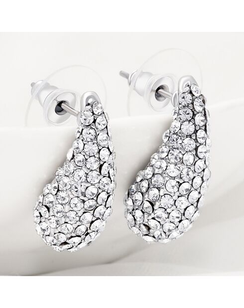 Dropsie silber/weiße Ohrringe