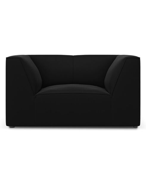 Fauteuil Velours Charles noir - 120x92x69 cm