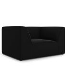 Fauteuil Velours Charles noir - 120x92x69 cm
