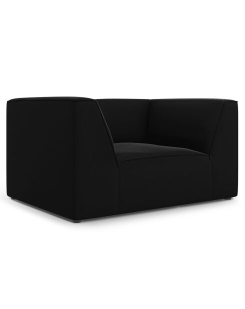 Fauteuil Velours Charles noir - 120x92x69 cm
