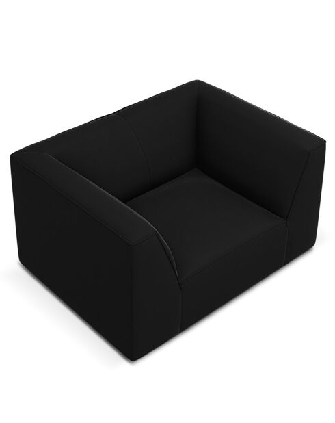Fauteuil Velours Charles noir - 120x92x69 cm